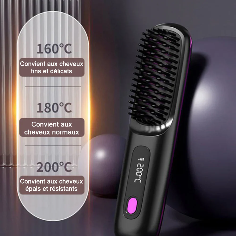 💥 Offre du Nouvel An : -50 %💖 Peigne lissant chauffant en céramique sans fil -Remifa® - Image 2