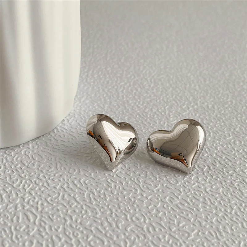LATS Gold Color Smooth Surface Love Heart Shaped Stud Earrings Women Minimalist Fashion Girl Wedding Bridal Jewelry - Image 14