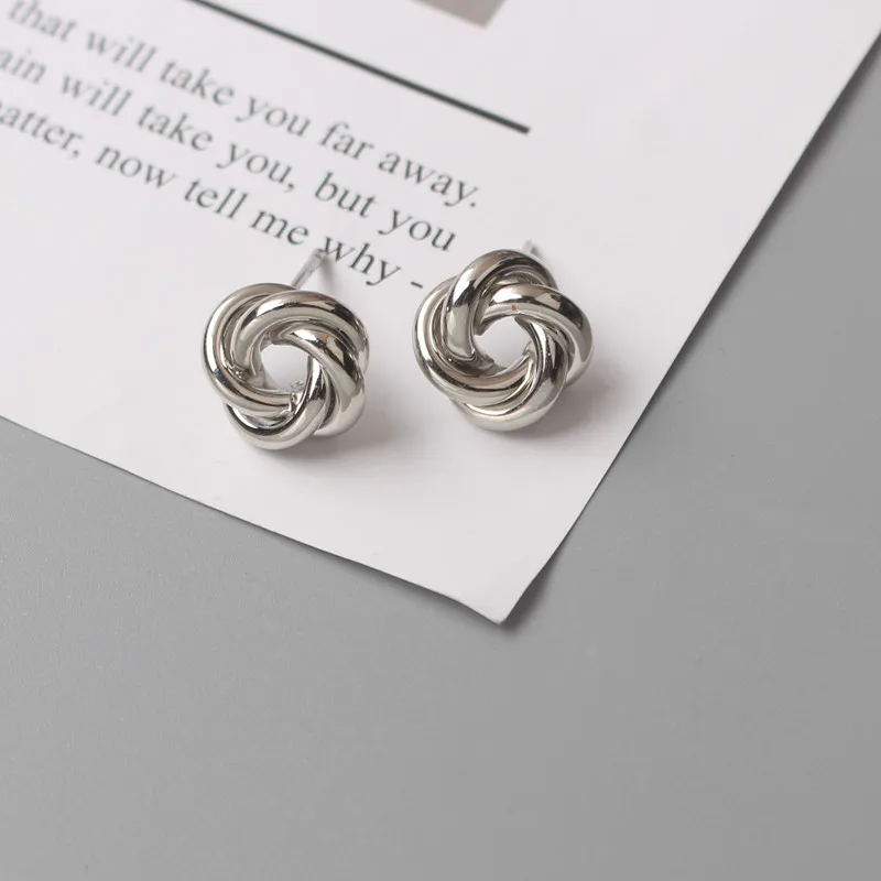 Tiny Metal Stud Earrings for Women Gold Color Twist Round Earrings Small Unusual Earrings boucles d'oreilles Fashion Jewelry - Image 18