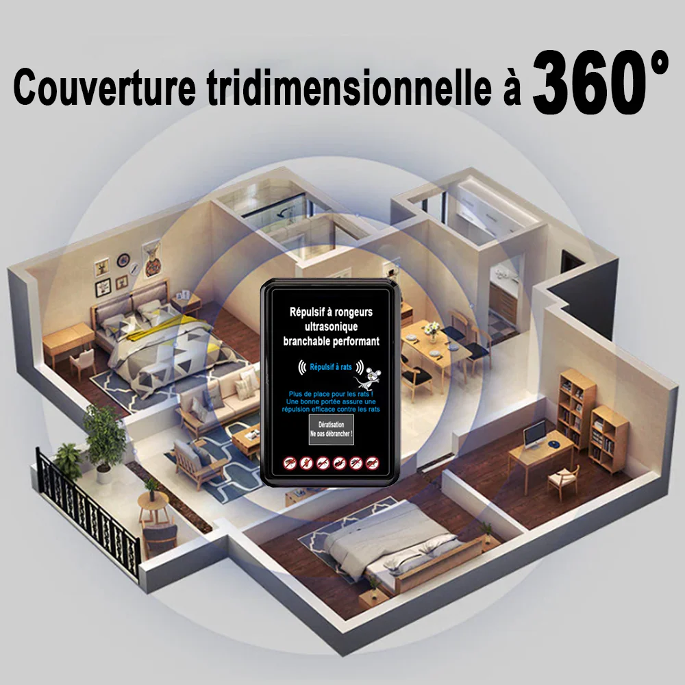 💥💥50% de réduction pour une durée limitée 💥💥Répulsif ultrasonique puissant contre les rongeurs – à brancher sur prise  -Remifa® - Image 5