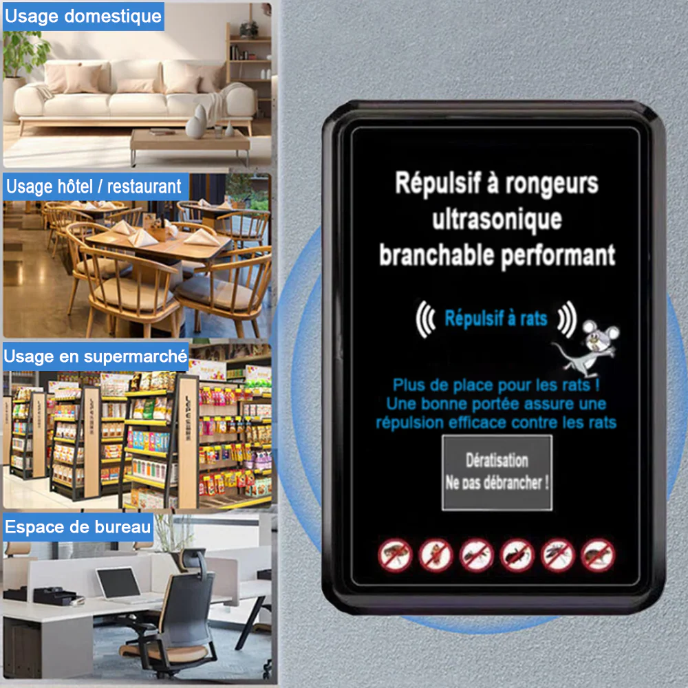 💥💥50% de réduction pour une durée limitée 💥💥Répulsif ultrasonique puissant contre les rongeurs – à brancher sur prise  -Remifa® - Image 7
