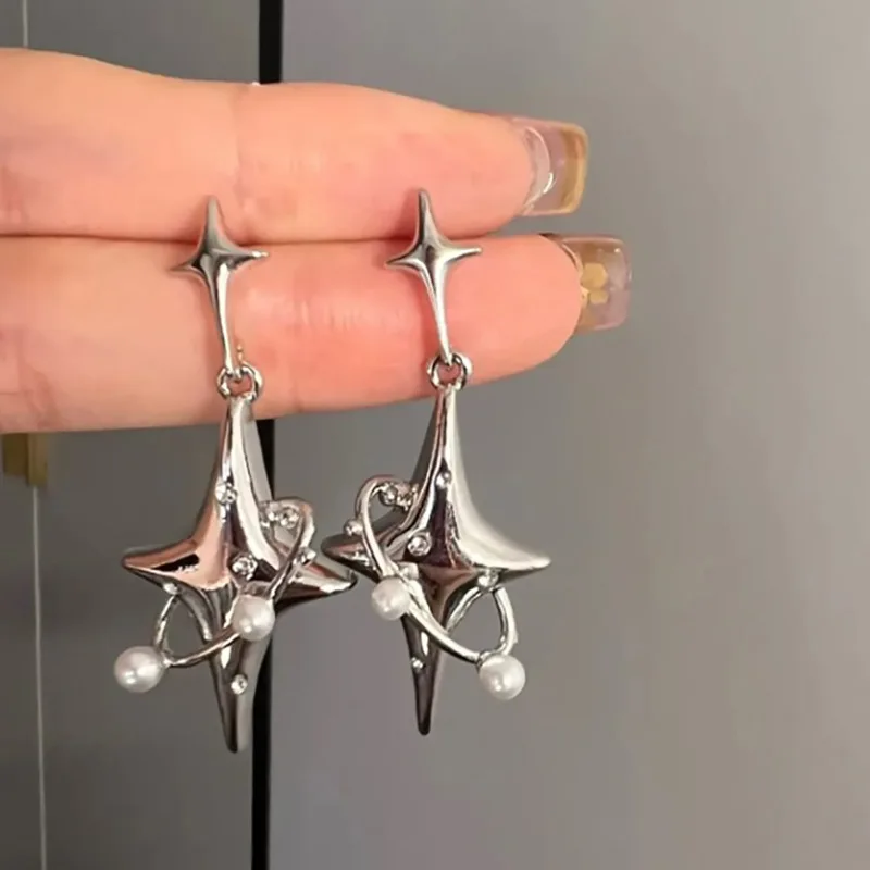Y2K Irregular Liquid Earrings for Women Silver Color Hip-Hop Punk Fashion Geometric Earring Clip Girl 2024 Trendy Party Jewelry - Image 27