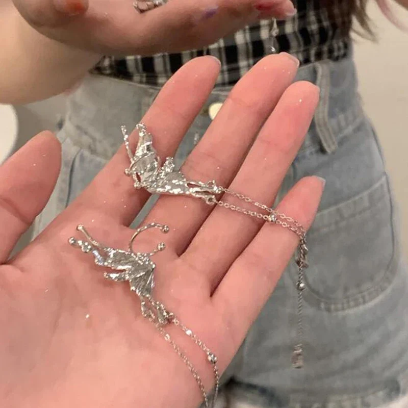 Y2K Irregular Liquid Earrings for Women Silver Color Hip-Hop Punk Fashion Geometric Earring Clip Girl 2024 Trendy Party Jewelry - Image 29